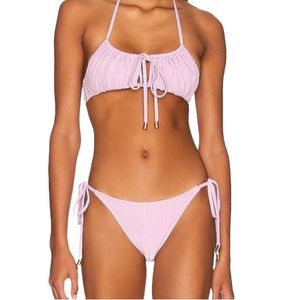 MinkPink x Revolve Lilac Two Piece Swim Suit - Size Large